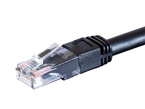 MONOPRICE CAT6 כבל תיקון אתרנט מדורג חיצוני - 5 רגל - שחור | RJ45 נטול ספיגה, תקוע, 550 מגהרץ, UTP, חוט נחושת חשוף טהור, 24AWG